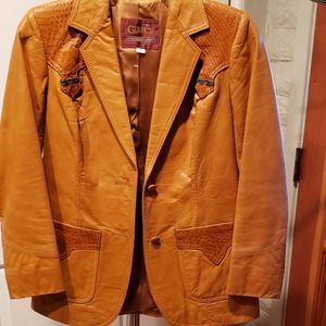 Vintage Pioneerwear lambskin and ostrich jacket.